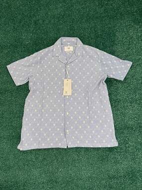 Folk Comet Emb SS Shirt Blue Size M New with Tags